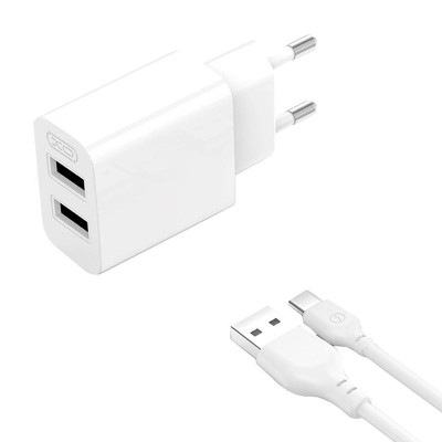 Адаптер мережевий XO Type-C Cable Dual USB Charger L109 |2USB, 2.4A|