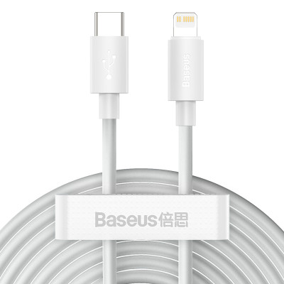 Кабель Baseus Type-C to Lightning Simple wisdom Data Cable Kit |1.2m, 20W, PD| (2PCS-Set)