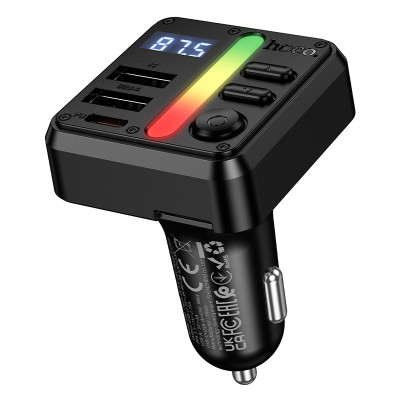 Адаптер автомобільний HOCO Libre car BT FM transmitter E89 |2USB/1Type-C, 45W/3A, PD/QC|
