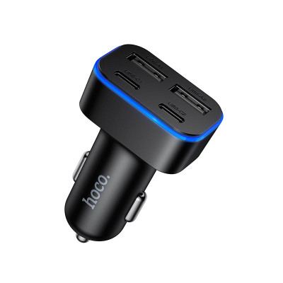 Адаптер автомобільний HOCO Barry f6-port car charger Z63 |2USB/2Type-C, 15W/3A|