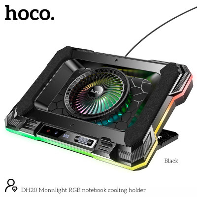 Куллер для Ноутбука Hoco Monnlight RGB notebook cooling holder DH20 |10RGB Mode, 7 level, 2USB|