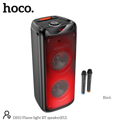 Акустика-караоке HOCO Flame light BT speaker DS53 |BT5.0, TWS, TF/USB/AUX, 40Wx2 (120W Max), 3H, 2mic, remorte|