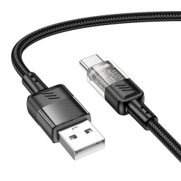 Кабель HOCO Spirit Type-C transparent charging data cable U129 |1.2m, 3A|