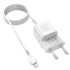 Адаптер мережевий HOCO Type-C to Lightning Cable Prestige charger set N20 |1USB/1Type-C, 20W, 3A, QC/PD|