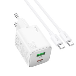 Адаптер мережевий Hoco Type-C to Type-C cable Almighty charger N41 |1USB/1Type-C, 20W/3A, PD/QC|