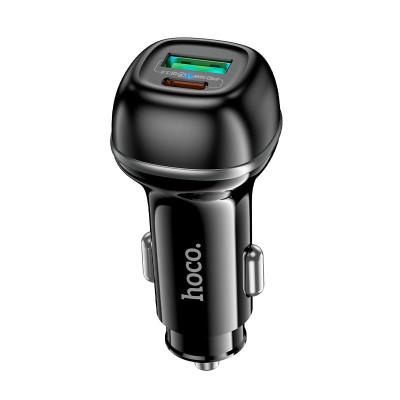 Адаптер автомобільний Hoco Rank dual port Car charger Z58A |1USB/1Type-C, 48W/3A, PD30W/QC|