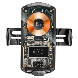 Тримач Auto open-close Transparent Wireless Charger XYJ A6 |15W, RGB|